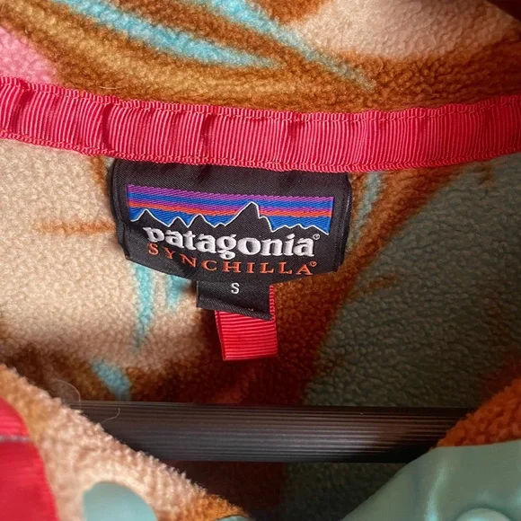 Patagonia Kids' Blue and Brown Fleece Hoodie - Picture 3 of 4